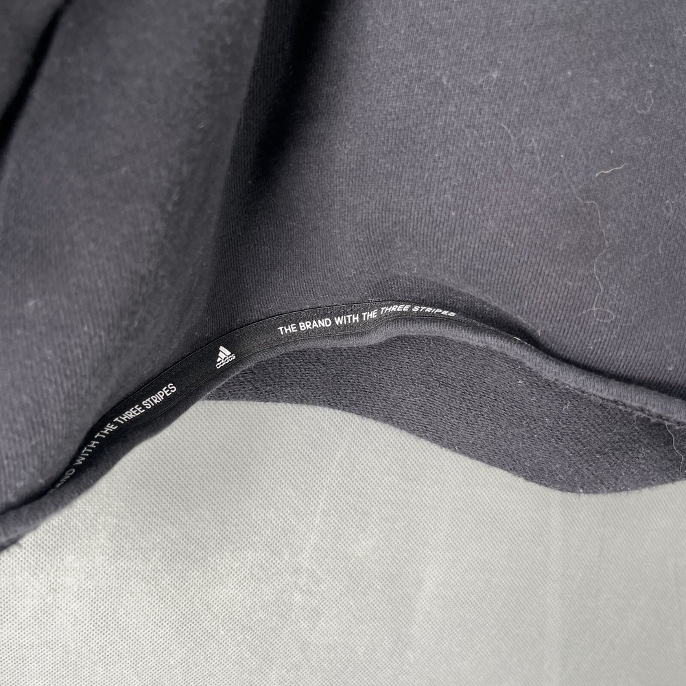 Adidas Hoodie Women's Medium Black Cropped Pullover Cotton Classic Soft - Picture 4 of 6